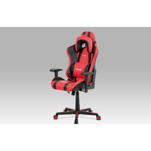 Kancelářská židle KA-V609 RED červená a černá ekokůže