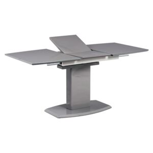 Jídelní stůl AT-4011 GREY 120+40x80 cm, vysoký lesk šedý + sklo