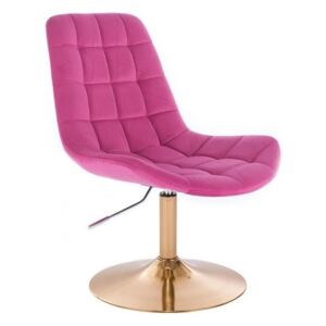 Židle PARIS VELUR na zlatém talíři - růžová