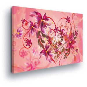 Obraz na plátně - Růžové Kvítí ve Tvaru Srdce II 100x75 cm