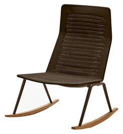 Fast Hliníková zahradní houpací nízká židle s vysokou zádovou opěrkou Zebra Knit, Fast, 80x87x102 cm, rám hliník barva dle vzorníku, výplet pletený barva písková (white sand)