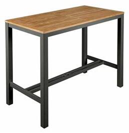 Barlow Tyrie Barový stůl Aura, Barlow Tyrie, obdélníkový 139x71x105 cm, rám hliník barva graphite, teaková deska