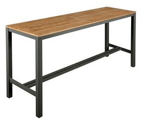 Barlow Tyrie Barový stůl Aura, Barlow Tyrie, obdélníkový 200x71x105 cm, rám hliník barva arctic white, teaková deska