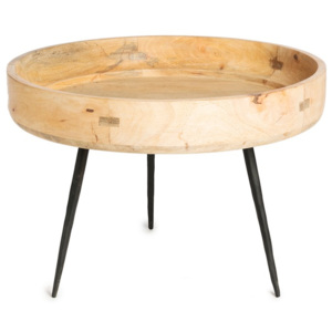 Příruční stolek z mangového dřeva Simla Hammer, ⌀ 60 cm