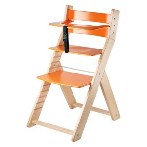 Wood max Rostoucí jídelní židle LUCA masiv - mnoho barev Barva boků: přírodní - lak, Barva sedáku a opěrky: oranžová