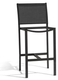 Manutti Hliníková barová židle nižší Latona, Manutti, výška sedu 60 cm, 43x53x93 cm, rám hliník šedočerná lava, výplet Batyline hnědá mocca