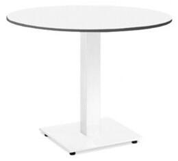 Manutti Bistro stolek Napoli, Manutti, kulatý 80x75 cm, rám hliník bílý white, deska teak