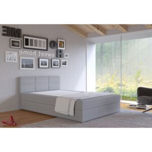 Americká postel boxspring CS89011, s matrací a úložným prostorem, světle šedá, 120x200 cm