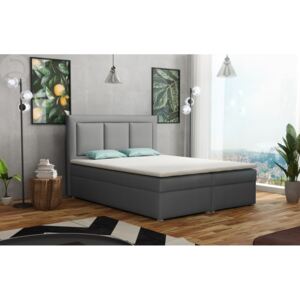 Americká postel boxspring CS34010, s matrací a úložným prostorem, světle šedá 140x200 cm