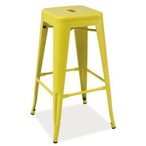 Barová kovová židle ve žluté barvě KN740