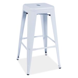 Barová kovová židle v bílé barvě KN740