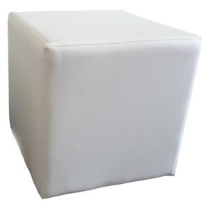 Taburetka v minimalistickém provedení z bílé ekokůže KN150