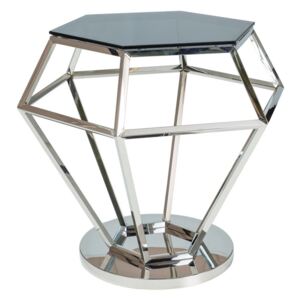 Designový konferenční stolek 48x42 cm s kouřovým sklem KN1268