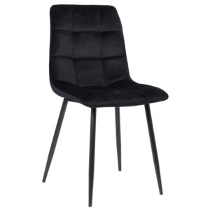 Jídelní židle Tilde ~ samet, kovové nohy černé Barva Černá