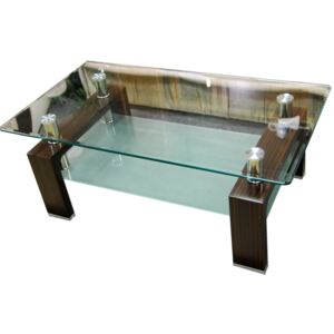 Konferenční stolek skleněný F050 tmavý ořech