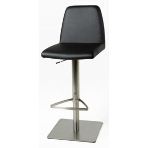 Barová židle s čalouněním v elegantní černé ekokůži DO017