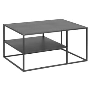 Kovový konferenční stolek 90x60 cm s policí v černé barvě DO280