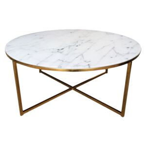 Konferenční stolek kulatý Alma, 80 cm, zlatá