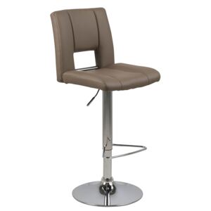 Barová židle v hnědé ekokůži s kovovou konstrukcí SET 2 ks DO175