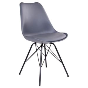 Jídelní židle Nordic Living Marcus, šedá/černá
