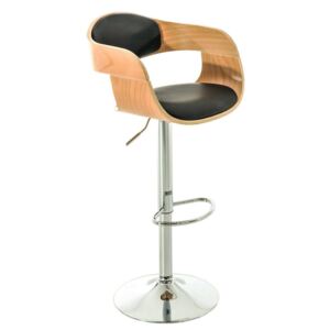 Otočná barová židle v černé barvě s možností nastavení výšky DO055