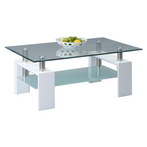 Konferenční stolek skleněný Victory, 110 cm, bílá