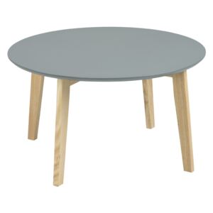 Kulatý konferenční stolek 80 cm v šedé matné barvě na dřevěné konstrukci DO041