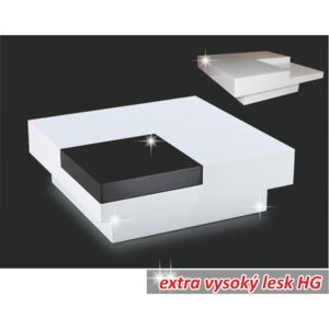 Konferenční stolek ve stylovém designu extra vysoký lesk bílá ELIOT