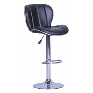 Zajímavě tvarovaná černá nastavitelná barová židle TK226