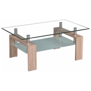 Konferenční stolek s ostře řezanými tvary a dekorem dub sonoma TK200