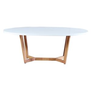 Konferenční stolek, bílá extra vysoký lesk HG / dub sonoma, GLOSY