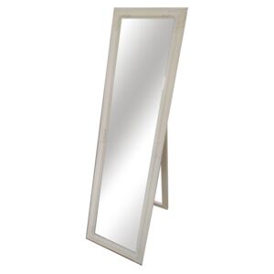 Zrcadlo s dřevěným rámem smetanové barvy MALKIA TYP 12