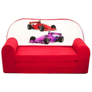 Fimex Dětská rozkládací mini pohovka Formule červená