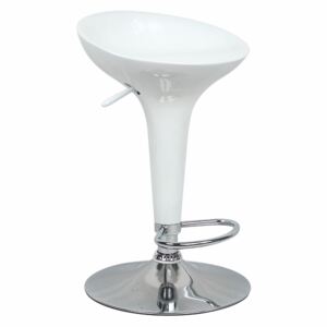 Otočná designová barová židle bílý plast TK3190