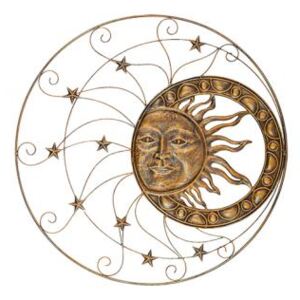DENK GESCHENKE Kovová dekorace na zeď Slunce | 90cm DG16975
