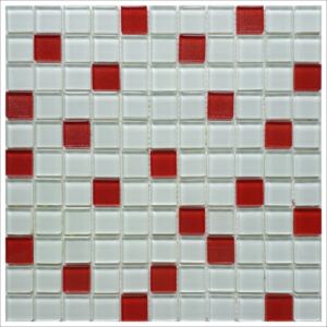 Obklad mozaika bílá červená White red 300x300x6mm