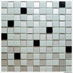 Obklad mozaika stříbrno bílá černá Silver white black 300x300x4mm