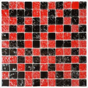 Obklad mozaika Crackle červená černá Red black 300x300x6mm