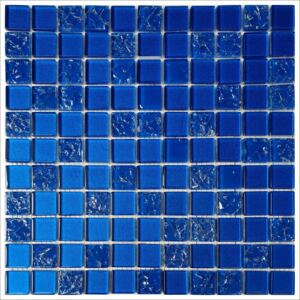 Obklad mozaika Crackle tmavě modrá Dark Blue 300x300x6mm