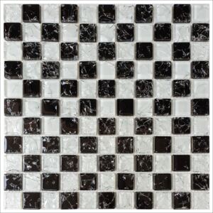 Obklad mozaika Crackle černá bílá Black white 300x300x6mm