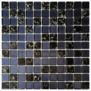 Obklad mozaika Crackle černá grafitová mix Black graphite mix 300x300x6mm