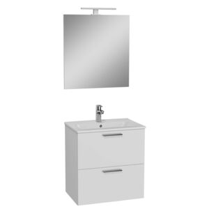 VITRA Mia skříňka s umyvadlem zrcadlem a osvětlením 59x61x39,5 cm bílá lesk - MIASET60B