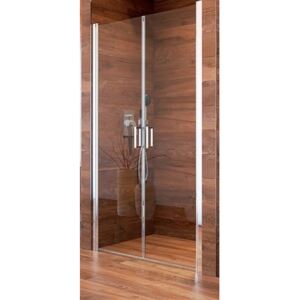 Mereo Sprchové dveře, LIMA, dvoukřídlé, lítací, 90 cm, chrom ALU, sklo Čiré