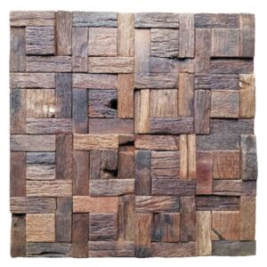 Dřevěná lodní mozaika - obkladová dlaždice 30 x 30 cm_model SHW 3270