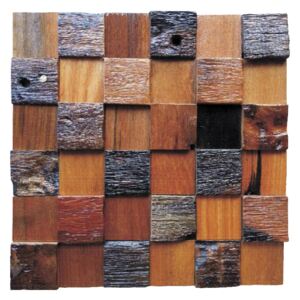 Dřevěná lodní mozaika - obkladová dlaždice 30 x 30 cm_model SHW 3241