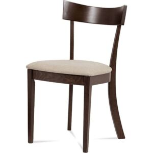 Jídelní židle, barva ořech, potah krémový BC-3333 WAL Art