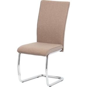 Jídelní židle, capuccino látka-ekokůže, chrom DCL-455 CAP2 Art