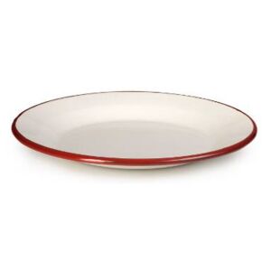 Smaltovaný talířek bílo červený 22cm - Ibili