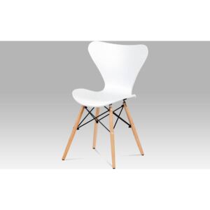 Jídelní židle bílý plast / natural CT-742 WT Art