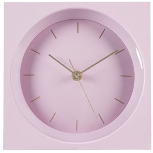 Nástěnné hodiny PLAZA růžová 20x20x5 cm Mybesthome